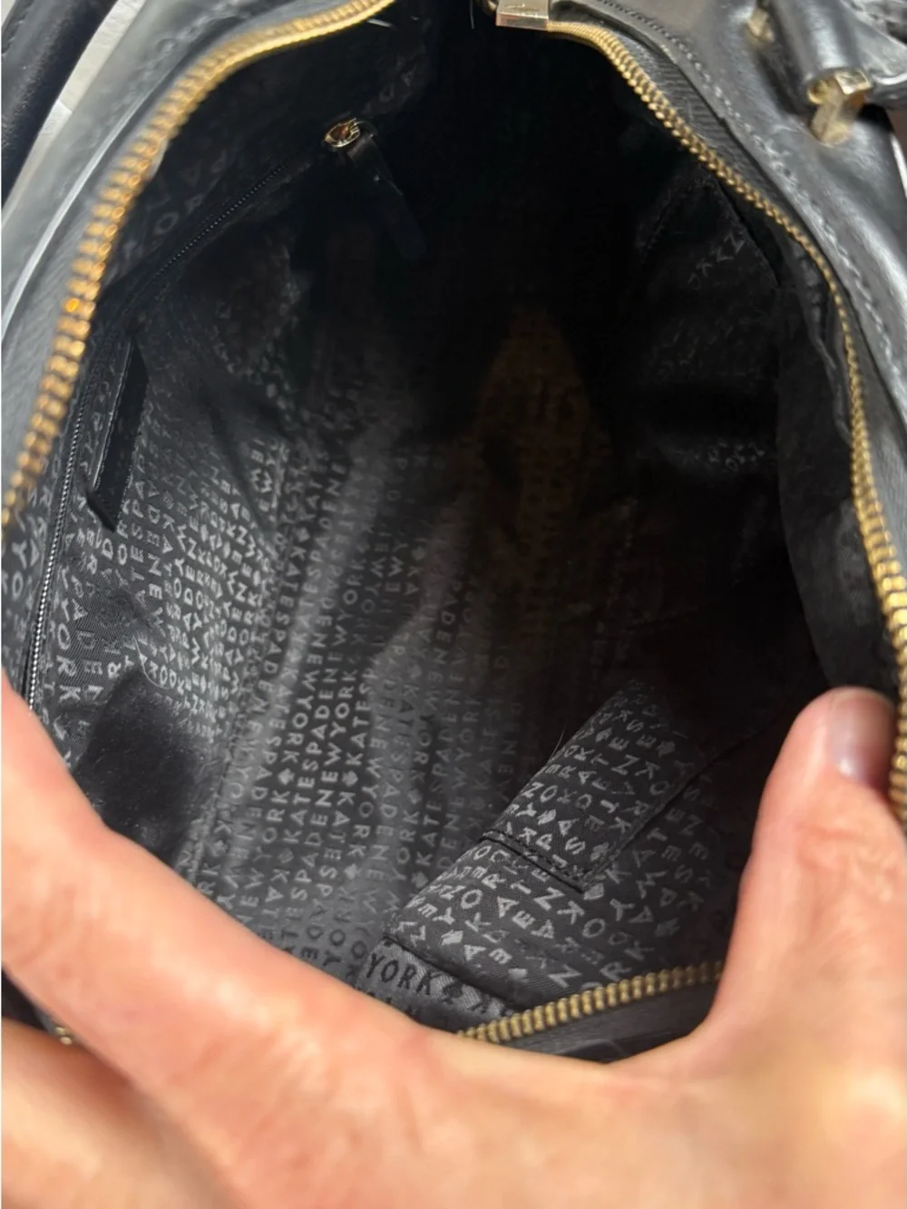 Kate Spade Studded Black Leather Handbag Crossbody Rock N Roll Moto‎ Classic